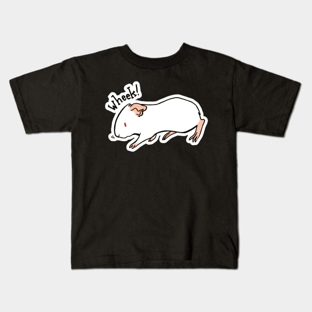 Wheeking Albino Guinea Pig Kids T-Shirt by SalemKittie